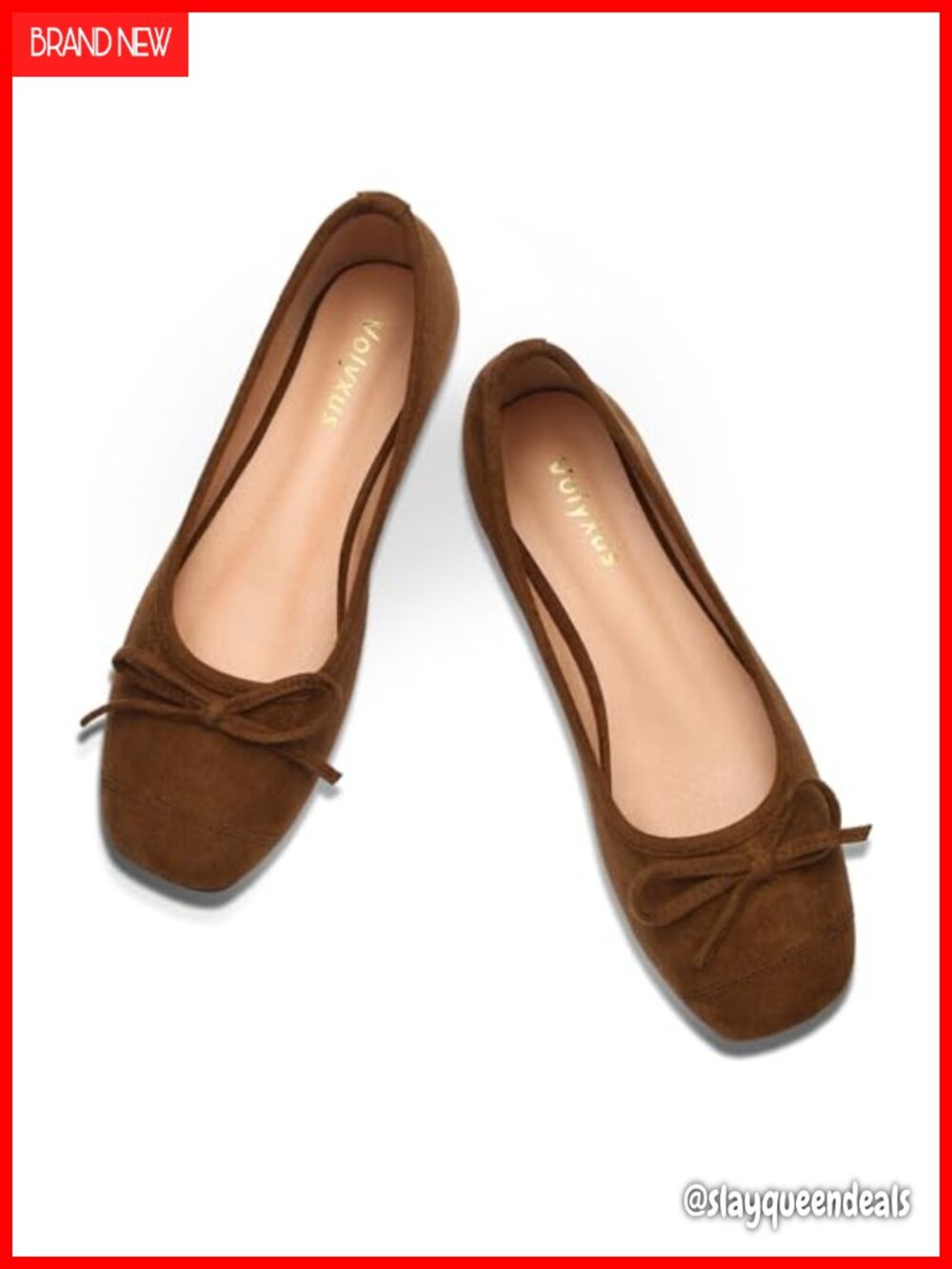 Women's Ballet Flats Cap Toe Bow Two Tone Slip On Square Toe Dressy Comfort